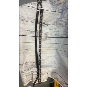 Womens Belt‎ Butterfly Print Black Fabric Buckle Accessory